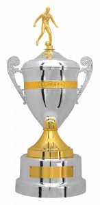 Taça prateada e dourada c/ alça Ref. 700183 - Alt. 69 cm