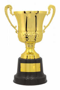 Taça dourada c/ alça Ref. 700213- Alt. 70 cm